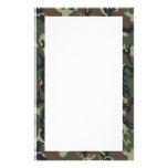 Woodland Camouflage Military Background Stationery Paper