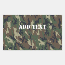 Woodland Camouflage Military Background Rectangle Sticker