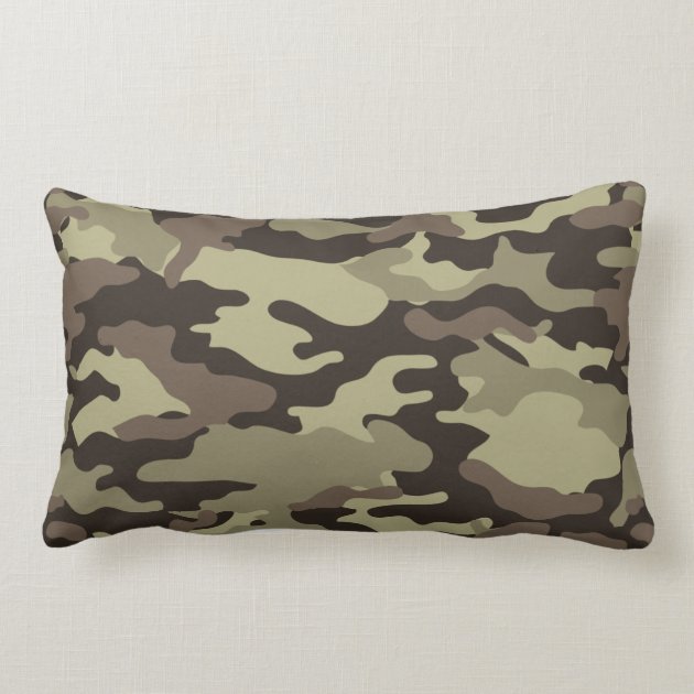 Woodland Camouflage Pattern Monogram Throw Pillows