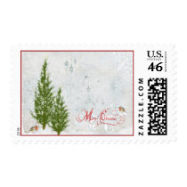 Woodland Christmas First Snow Postage Stamp by pauletteparis Woodland Christmas First Snow Postage Stamp