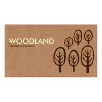 Woodland - Cream + Dark Brown on Cardboard Box Tex Business Card Template