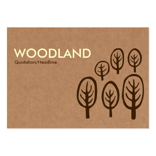 Woodland - Cream + Dark Brown on Cardboard Box Tex Business Card Templates (front side)