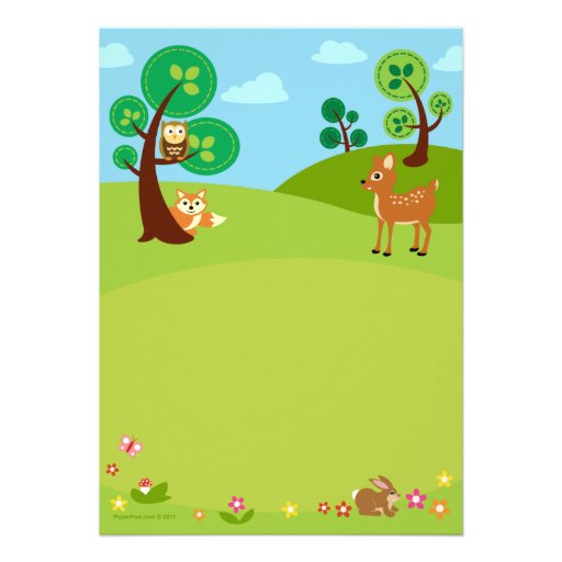 Woodland Creatures Baby Shower Invitations