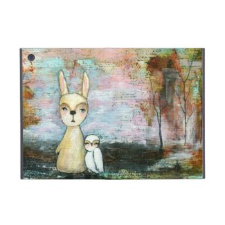 Woodland Creatures Owl and Rabbit Abstract Art Cases For iPad Mini