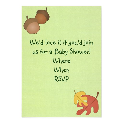 Woodland Critters Baby Shower Invitation