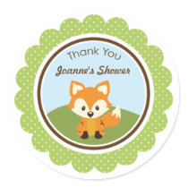 Woodland Critters Favor Bag Label Sticker