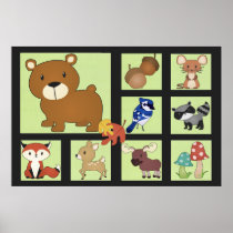 Woodland Critters Print
