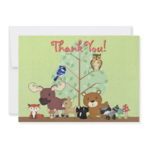Woodland Critters Thank You Card Personalized Announcement