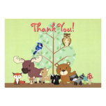 Woodland Critters Thank You Card Personalized Announcement