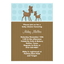 Woodland Deer Baby Shower Invitations
