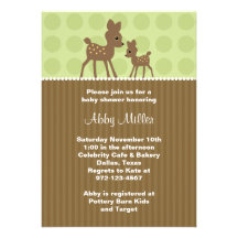 Woodland Deer Baby Shower Invitations