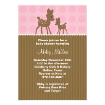 Woodland Deer Baby Shower Invitations