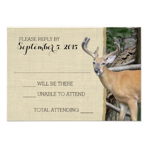 Woodland Deer Camo Response Custom Invitation