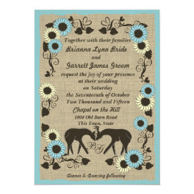 Woodland Deer Rustic Wedding 5x7 Paper Invitation Card