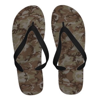 Woodland Desert Camouflage Background Flip-Flops