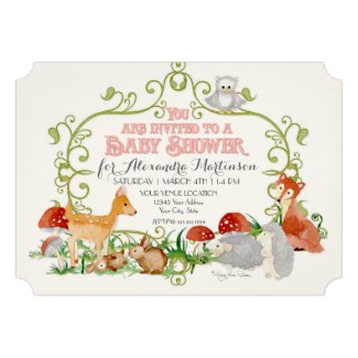 Woodland Fairy Tale Baby Shower Invitations Cards