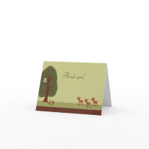 WOODLAND Forest 3 Deer Folded Thank you note Cards