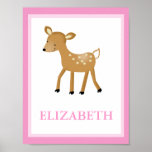 WOODLAND FOREST DEER CUSTOM NAME PRINT posters