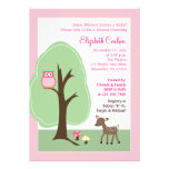 Woodland Forest Deer (Pink) Baby Shower Invitation