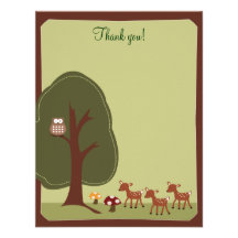 Woodland Forest Nature 4x5 Thank you note {TBA} Invite