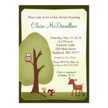 Woodland Forest Nature 5x7 Baby Shower Invitation