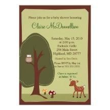 Woodland Forest Nature 5x7 Baby Shower Invitation