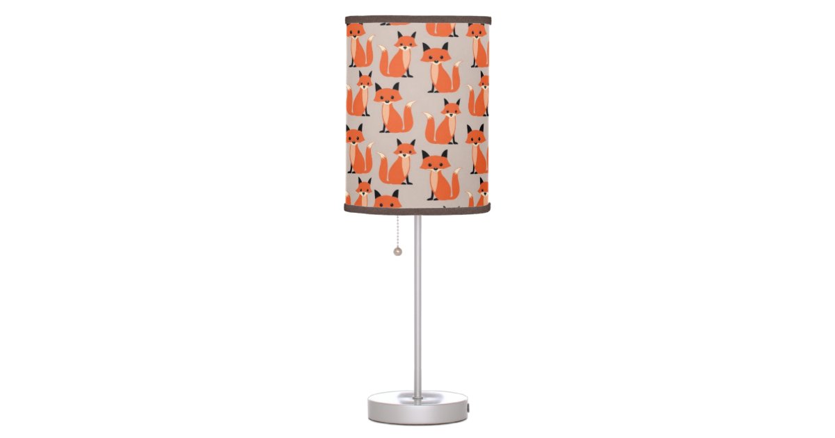 Woodland fox cute retro whimsical hipster foxes table lamp ...