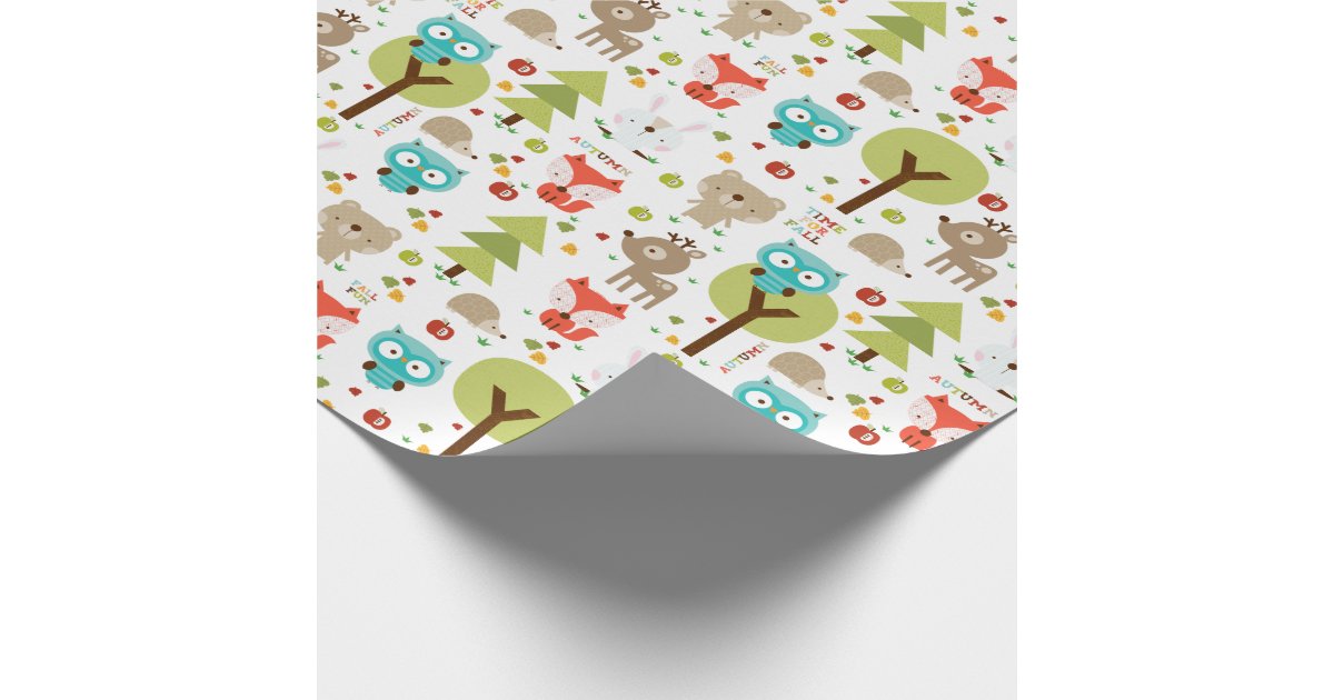 Woodland Friends Wrapping Paper Zazzle