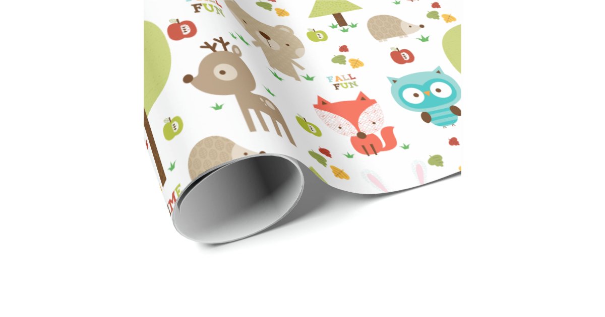 Woodland Friends Wrapping Paper Zazzle