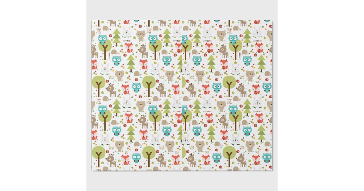 Woodland Friends Wrapping Paper Zazzle