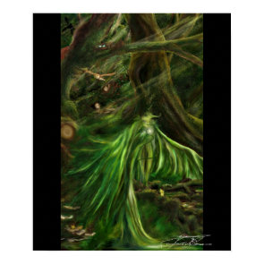 Woodland Green - fantasy poster print
