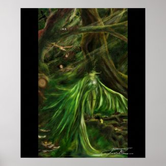 Woodland Green - fantasy poster print