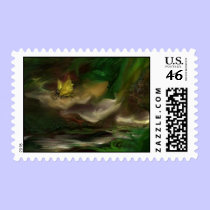 Woodland Green - Golden Butterfly stamps