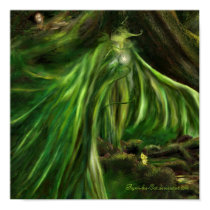 Woodland Green Spirit posters by Flynn_the_Cat Woodland Green Spirit posters