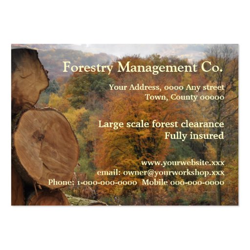 Woodland in fall business card (back side)