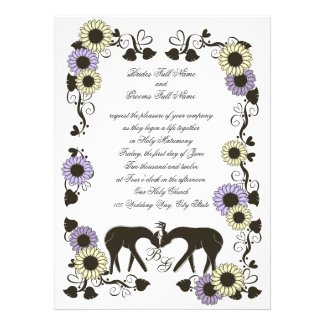 Woodland Love Sunflower Wedding Personalized Invites