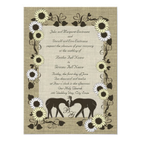 Woodland Love Sunflower Wedding 5.5x7.5 Paper Invitation Card