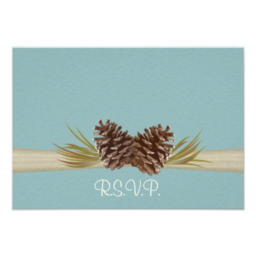 Woodland Pine cones Blue Response Card