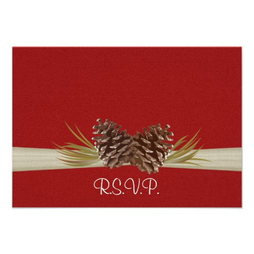 Woodland Pinecones Response Card Announcement