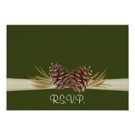 Woodland Pinecones Response Card Custom Announcement
