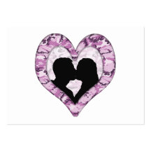 Woodland Pink/Purple Camouflage - Kissing Couple Business Cards