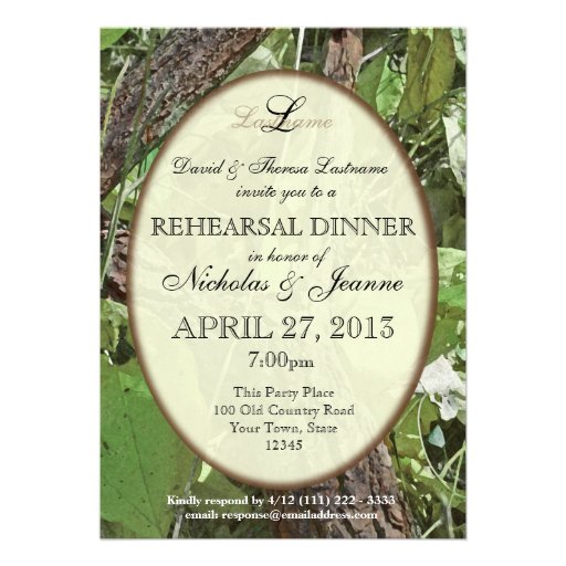Woodland Rehearsal Dinner Personalized Invite