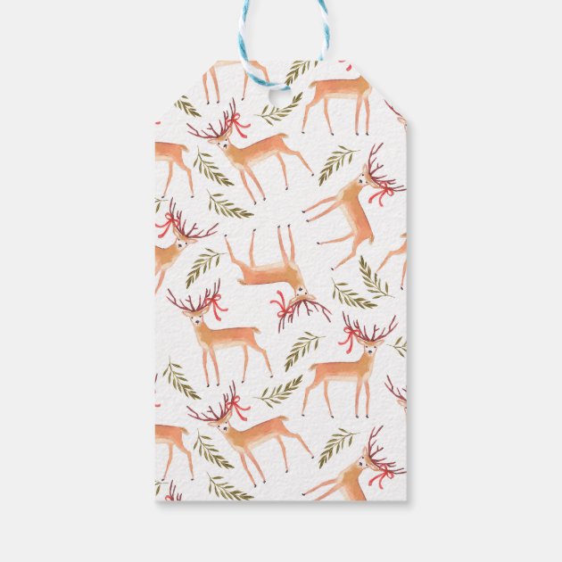 Woodland Reindeer Happy Holidays Personalized Pack Of Gift Tags-1