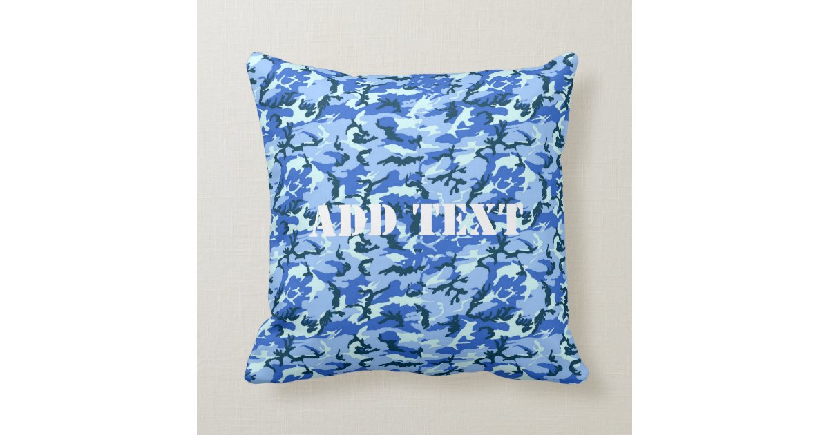 Woodland Sky Blue Camouflage Throw Pillow Zazzle