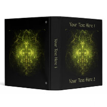 Woodland Spirit. Green & Black Fractal. Vinyl Binders