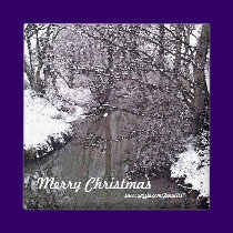 Woodland Stream in Snow magnets by JenuArt Woodland Stream in Snow magnets