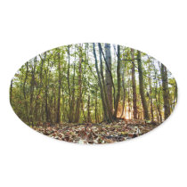 Woodland Sunset oval stickers
