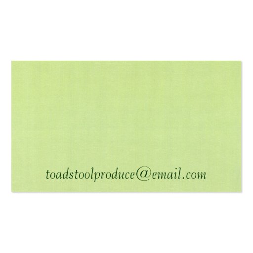 Woodland Toadstool Business Card Template (back side)