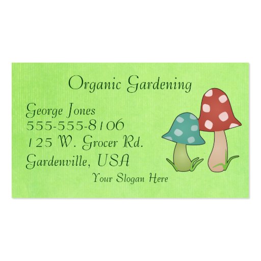 Woodland Toadstool Business Card Template (front side)