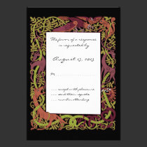 Woodland Tones Celtic Animals Design Wedding RSVP invitations